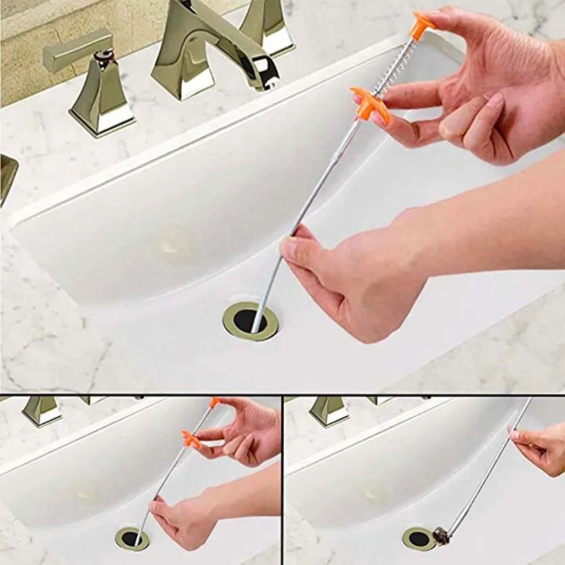 Flexible Drain Clog Remover – Hair & Sink Cleaning Tool (60cm)